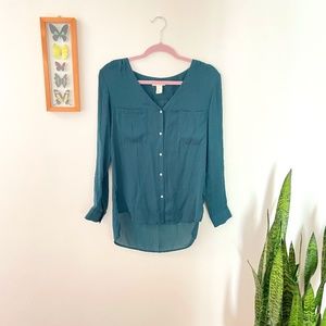 H&M, Size 2, Green Blouse